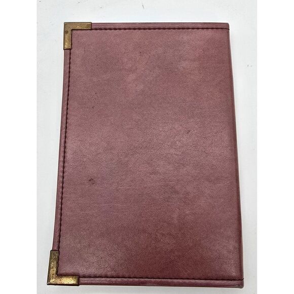Cambridge Burgundy Leather Portfolio With Brass Accents - Picture 2 of 6